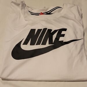 Nike White Tee with Black Swoosh